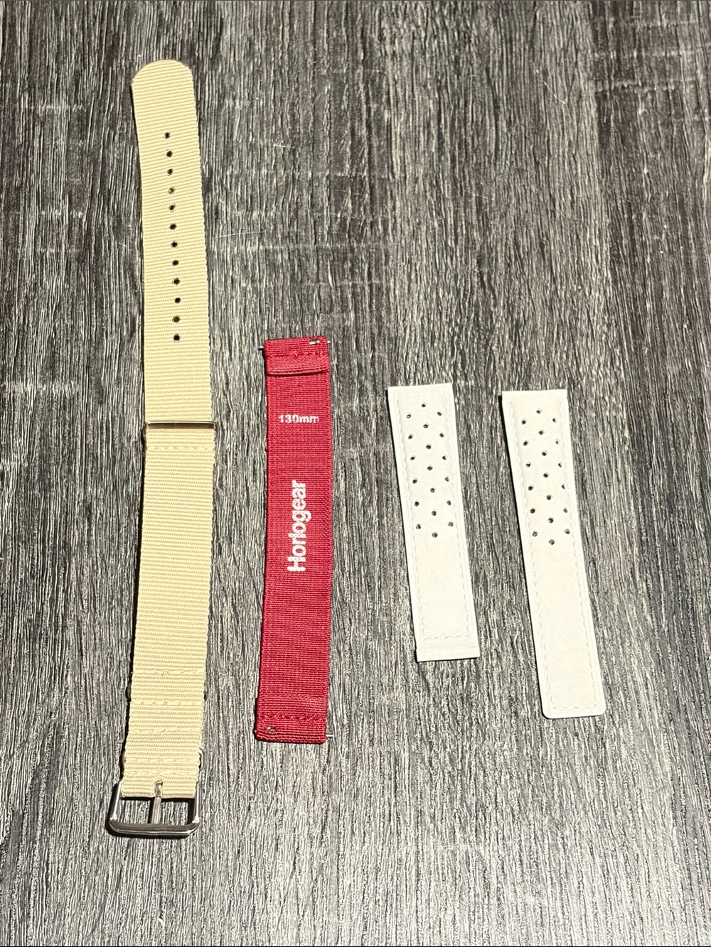 Interchangeable Watch Straps - Cream, White & Red Set